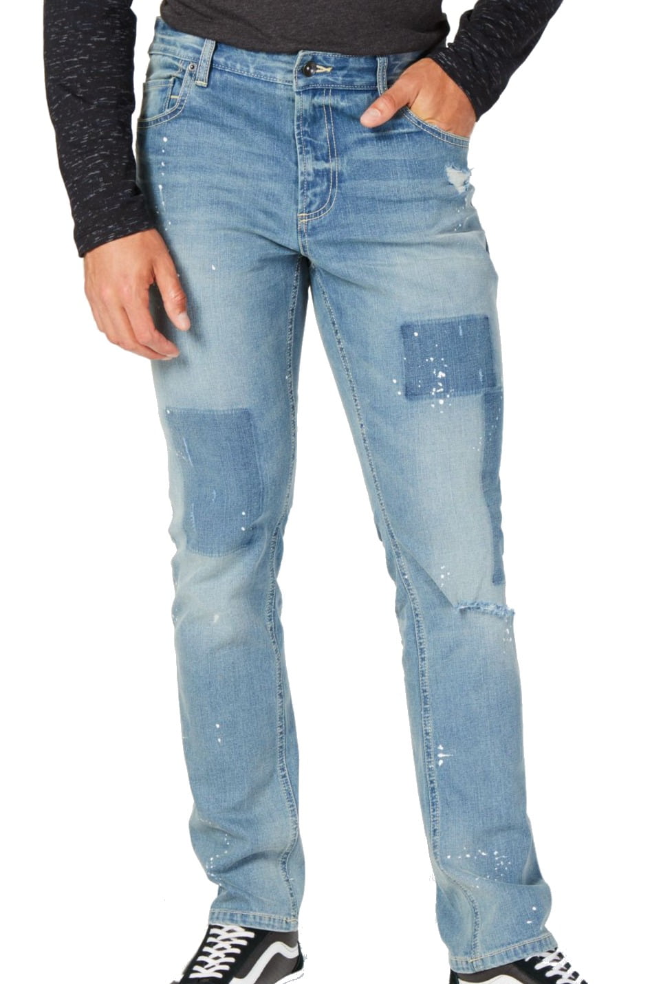 mens jeans paint splatter