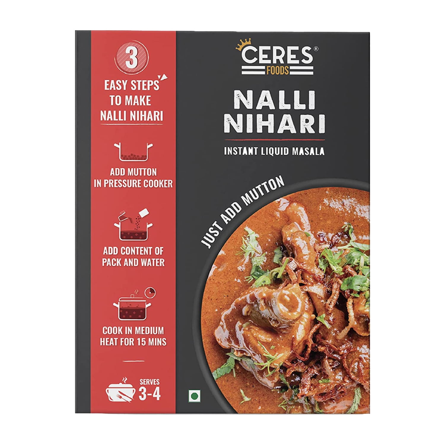 CERES FOODS Indian Delhi's Nalli Nihari Instant Liquid Masala Made from