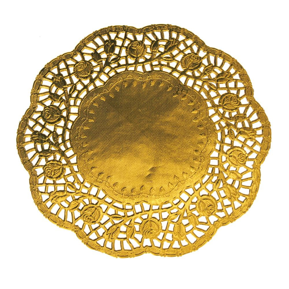 Round Lace Gold Doilies, 81/2Inch, 6Piece