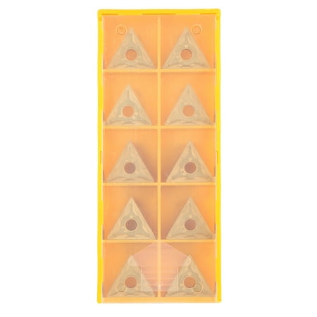 

2024 10Pcs Triangular CNC Insert Double Side for Steel Semi Finishing and Roughing R0.4/R0.8(T9125-160404（R0.4） )