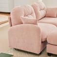 thumbnail image 4 of 74" Cloud Couch, Sectional Couches for Living Room, Pink Modern Modular U-Shaped Sofa with Ottoman, Soft Chenille, Tufted Back, Easy Install, 4 of 17