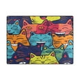 thumbnail image 2 of Happy Faces Cats Area Rug Washable 80 x 58 Floor Carpet Mat Non Slip for Bedroom Living Room Home Decor, 2 of 7