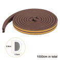 thumbnail image 2 of Weather Stripping for Doors and Windows,Tolmnnts All-Climate D-Type Self-Adhesive Foam Seal Strip for Doors/Windows Gap Blocker and Sound Insulation - Brown, 2 of 5