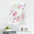 thumbnail image 1 of Hummingbirds Tapestry, Tropical Summer Flying Avian Animal Theme Wild Nature Theme, Fabric Wall Hanging Decor for Bedroom Living Room Dorm, 5 Sizes, Pale Green and Pale Pink, by Ambesonne, 1 of 1