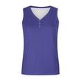 thumbnail image 5 of ALLLIST Spring Tops for Women Purple Solid V-Neck Button Sleeveless Tank Tops Girls Tank Tops XXXL, 5 of 5