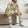thumbnail image 7 of Hirioo Bird Sunflowers for Men's Pajama Sets 2 Piece Pjs Men's Long-Sleeved Pajama Set Button Down Sleepwear,S-XXL-X-Large, 7 of 7
