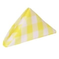 thumbnail image 1 of Ultimate Textile (5 Dozen) 20 x 20-Inch Polyester Checkered Cloth Dinner Napkins - for Picnic, Outdoor or Indoor Party use, Lemon and White, 1 of 3