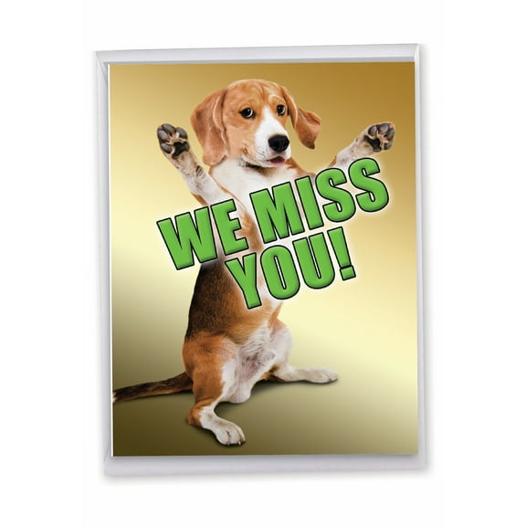 1 Jumbo Miss You Greeting Card (8.5 x 11 Inch) - Miss YouThis Much Dog Miss You J2232MYG-US