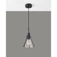 thumbnail image 3 of Adesso Beckett Pendant, Black, Clear Seeded Glass w. Black Metal Frame Shade, 3 of 3
