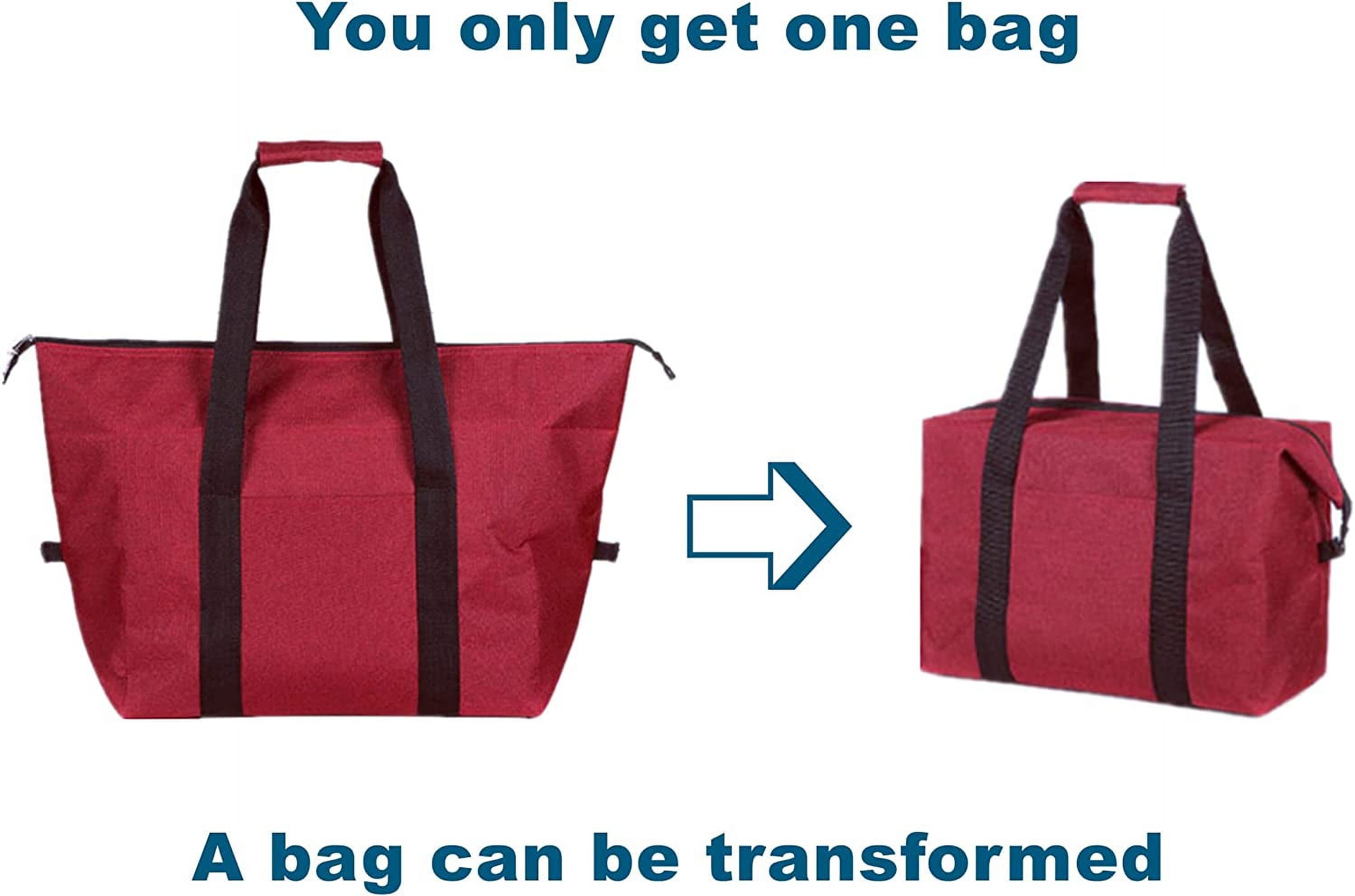 Insulated Grocery Thermal Tote Bags for Frozen Cold Hot Foods, Reusable Insulation Zippered Bag for Shopping, Travel, Picnic ,Lunch