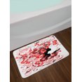 thumbnail image 2 of Girls Bath Mat, Flower Girl with Hair Long Swirling Pink Blossoms Hair Dressers Beauty Feminine, Non-Slip Plush Mat Bathroom Kitchen Laundry Room Decor, 29.5 X 17.5 Inches, Red Pink Black, Ambesonne, 2 of 2