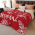 thumbnail image 2 of Christmas Red Throw Blanket, Flannel Fleece Blanket with Striped Design for Couch, Winter Snowflakes Merry Xmas New Year Soft Breathable All Season Plush Blankets for Loveseat Sofa Bed 60"x80", 2 of 9