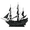 Pirate Ship 2/Black, variant on 3D Wooden Puzzle Sailboat Model Kit, 386PCS 3D DIY Assemble Victorian Elf Ship Building Set, Creative Art Ornament for Home & Office