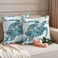 thumbnail image 3 of Pack of 2 Outdoor Pillow Covers 16x16 Inch Waterproof Teal Turtle Coastal Throw Pillow Covers,Decorative Couch Pillow Case Sham Summer Beach Starfish Nautical Sea Patio Pillowcases Cushion Cover, 3 of 8