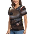 thumbnail image 2 of Xecao Cute Big-Eared Mouse for Women's V-Neck T-Shirts-Elegant Half-Sleeve Tops Perfect for Summer-X-Large, 2 of 5