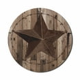 thumbnail image 1 of Rustic Mouse Pad for Computers, Wooden Background Pattern with a Weathered Star Figure Image, Round Non-Slip Thick Rubber Modern Gaming Mousepad, 8" Round, Brown Dark Grey, by Ambesonne, 1 of 2