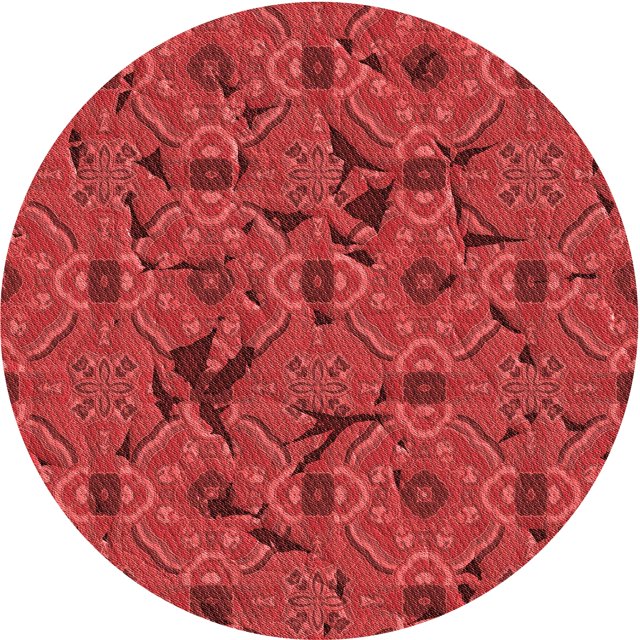 Ahgly Company Tapis Rond Lavable en Machine Intérieur Transitionnel Rouge, 3 Pieds Rond