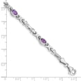 thumbnail image 4 of Auriga Fine Jewelry 10K White Gold Amethyst 4 Stone Bracelet 7" for Women, 4 of 5