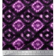 thumbnail image 1 of Soimoi Purple Cotton Duck Fabric Diamond Tie-Dye Decor Fabric Printed Yard 58 Inch Wide, 1 of 3
