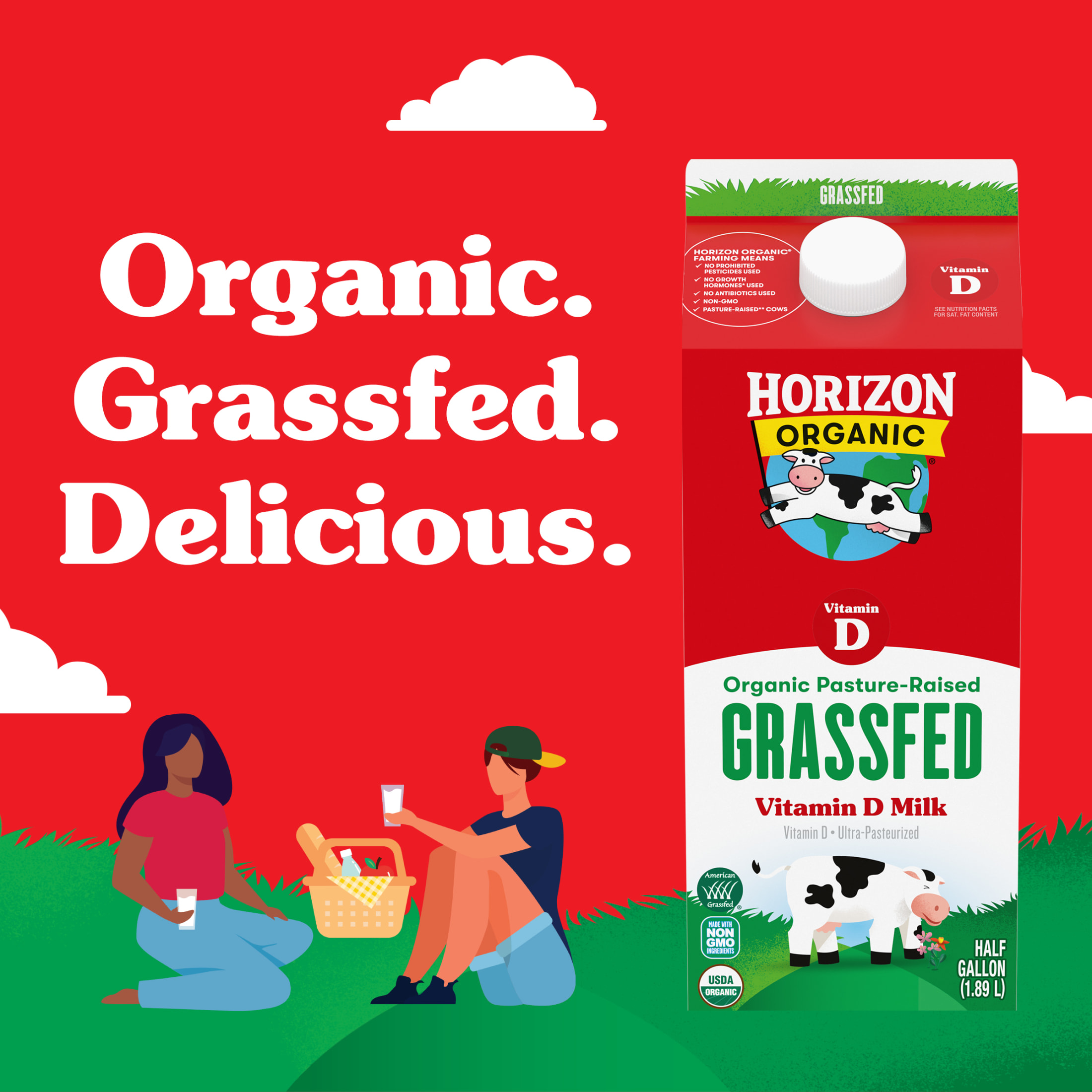 Horizon Organic Grassfed Whole Milk, Vitamin D Whole, 64 fl oz Carton - image 4 of 15