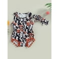 thumbnail image 2 of Cenuakty Baby Girls Romper Set, Sleeveless Crew Neck Cow Print Tasseled Balls Romper with Bowknot Hairband, 2 of 9