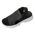 thumbnail image 3 of Women's Orthopedic Open Toe Mesh Wedge Sandals Comfortable Elastic Ankle Strap Breathable Platform Sandal Summer Athletic Sport Walking Beach Sneakers 37, 3 of 8