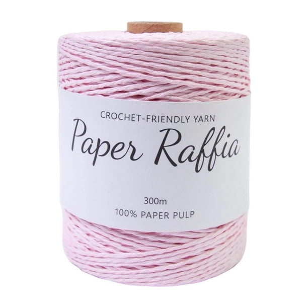 Cinta de papel de rafia, cuerda de papel, regalos, cintas de rafia suaves para hacer tú mismo, manualidades, crochet Rosa claro