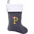 thumbnail image 1 of Dbfengbilian 21 Inches Christmas Stockings with Customizable Letters, Large Christmas Stockings with Super Soft Plush Cuff Embroidered Letter - Grey P, 1 of 7