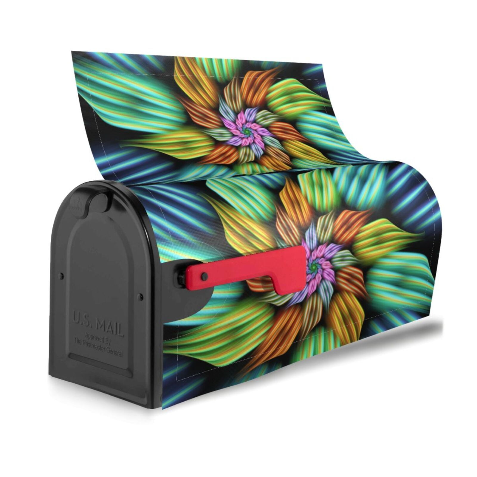 Logiee Hippie Style Print Post Letter Box Wrap Decor, Mailbox Cover Suitable for Standard Mailbox and Large Size Mailbox,Outdoor Yard Decoration-25.5x21 in
