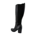thumbnail image 3 of Naturalizer Women's Kalina Stretch Knee High Boot Black Leather and Fabric Wide Calf 10W, 3 of 8