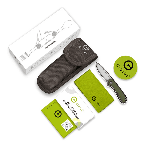 CIVIVI Knives Partake Multi-tool 4-in-1 Black Aluminum & Stainless Steel Camp Knife C24032C-1