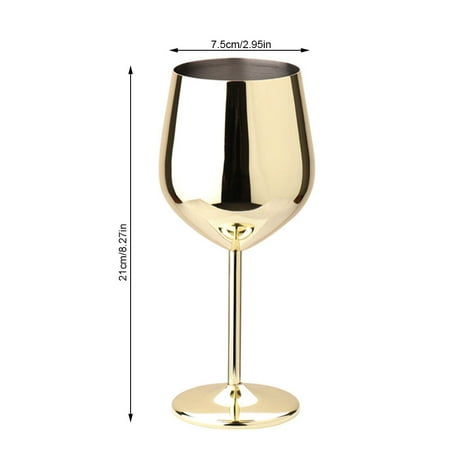 

304 Stainless Steel Wine Glass 500ml Single Layer Unbreakable Cocktail Glass Gold