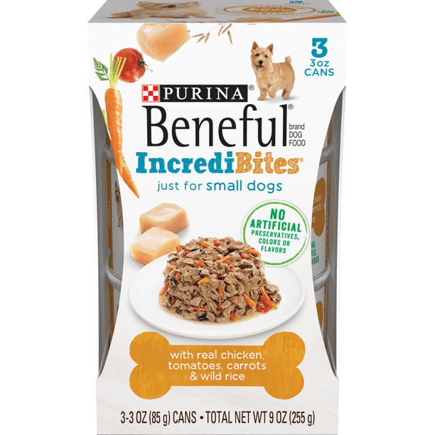 (3 Pack) Purina Beneful Small Breed Wet Dog Food, IncrediBites With