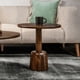 thumbnail image 5 of Mesa lateral Tot Mobica de diseño contemporáneo y elegante con acabado en nogal, pedestal fabricado con madera de pino, 5 of 5