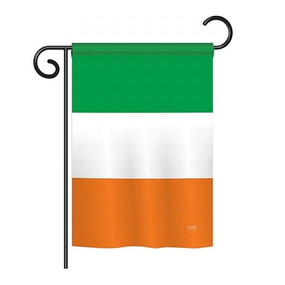 Breeze Decor BD-CY-GS-108279-IP-BO-D-US15-BD 13 x 18.5 in. Ireland Country Flags of the World Nationality Impressions Decorative Vertical Double Sided Garden Flag Set with Banner Pole