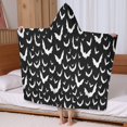 thumbnail image 5 of Black Halloween Bat Silhouettes Hooded Bath Towel，60"x35" for Ages 3 To 12 Kids, Quick Dry Lightweight Soft Microfiber Hood Beach Towel Cover Up for Kids, 5 of 7