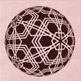 thumbnail image 1 of Ahgly Tapis d'Intérieur Lavable en Machine Carré Transitionnel Marron Rouge, 8 Pieds Carré, 1 of 7