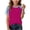 Hot Pink., variant on Agkizg Girls Faux Denim Patchwork T-Shirt Short Sleeve Crewneck Top for Kids Casual Summer Tee, Sizes 14-15 Years
