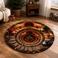 thumbnail image 2 of BZPIZ 24“ Christmas Round Rug, 3D Optical Illusion Train Tunnel Prank Rug, Christmas Train Holiday Floor Mat for Living Room Bedroom Entryway, 2 of 7