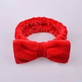 thumbnail image 2 of Skincare SPA Headband Washing Face Makeup Headbands with Cute Bow Elastic Plush Soft Headband for Skincare Facial Mask Showers 1 PC Red One Size, 2 of 4
