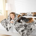 thumbnail image 4 of jejeloiu Black White Highland Cow Full Size Comforter Sets Kids,Floral Farm Print Bedding Sets,3pcs, 4 of 8