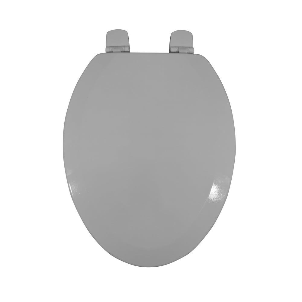 Mainstays Elongated White Wood Toilet Seat, Easy Clean