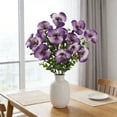 thumbnail image 2 of OAVQHLG3B Artificial Silk Pansy Flowers Outdoor Spring Flowers Pansies Wildflower UV Resistant Plants Faux Impatiens Purplepink for Window Box Wedding Party Outside Garden Porch Decor, 2 of 6