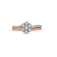 thumbnail image 3 of Imperial 10K Rose Gold 1/4Ct TDW Diamond Cluster Flower Women's Fashion Ring, 3 of 4