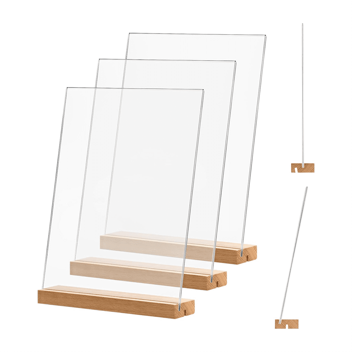 Lot De 4 Porte-Étiquettes Acrylique Transparent A5 - Supports De Table Double Face Pour Menus, Prix Et Publicité