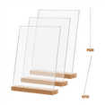 thumbnail image 1 of Acrylic Sign Holder,4 Pack, 8.5X11 Inches, L/T Shape Clear Acrylic Frames Wood Base, Table Menu Display Stand for Office, 1 of 7