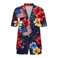 thumbnail image 4 of Edvintorg 4Th of July Sets for Women Fashion Clothing Hawaiian Beach Short Sleeve Shirts And Shorts Summer Travel Womens 2 Piece Outfits, 4 of 5