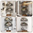thumbnail image 3 of Estantes de Regadera con Adhesivos, 2 Estanter&iacute;as de Esquina para Ba&ntilde;o con 8 Ganchos, Estante Organizador Sin Taladro, Metal de Aluminio Porta Shampoo Anti&oacute;xido para B, 3 of 9