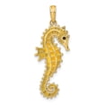 thumbnail image 3 of FJC Finejewelers 14k Yellow Gold 3d Seahorse with Yellow Enamel Charm, 3 of 5