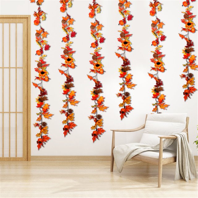 Worallymy decoración de ratán planta de vid colgante falsa girasol Artificial decoración de imitación hojas de arce para el hogar Navidad Worallymy JD735807212